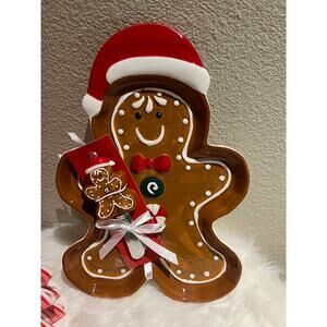Christmas Holiday 12.5" Gingerbread Man Dish Set